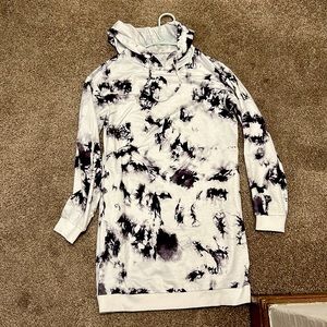 Black & White Hoodie Dress, Size Small-Medium, worn 2x, no stains!